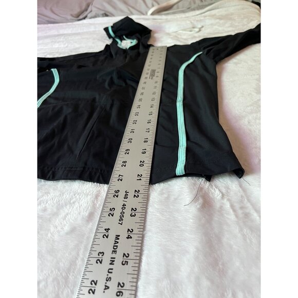 LBH Womens Lightweight Jogging Athletic Hooded Jacket Small Black Stretch Active - Picture 9 of 9